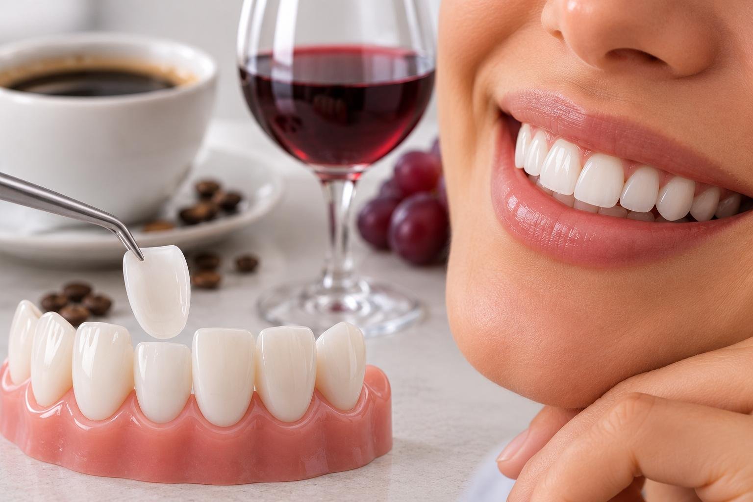 Faceta de Resina Mancha com Café Ou Vinho